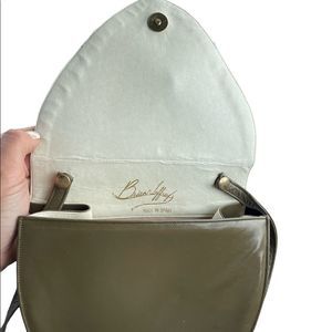 Vintage Brian Jeffrey Olive Green Leather crossbody bag